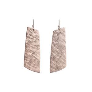 Nickel and Suede Rosé gem leather earrings